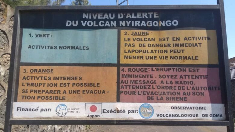 Goma : Le volcan Nyiragongo est en alerte jaune, l’OVG appelle à une vigilance